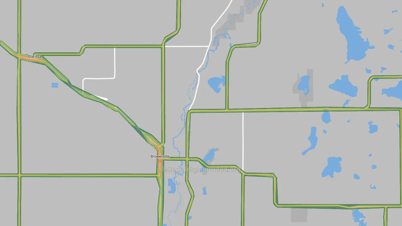 Browerville, MN Map of Noise Levels in Browerville