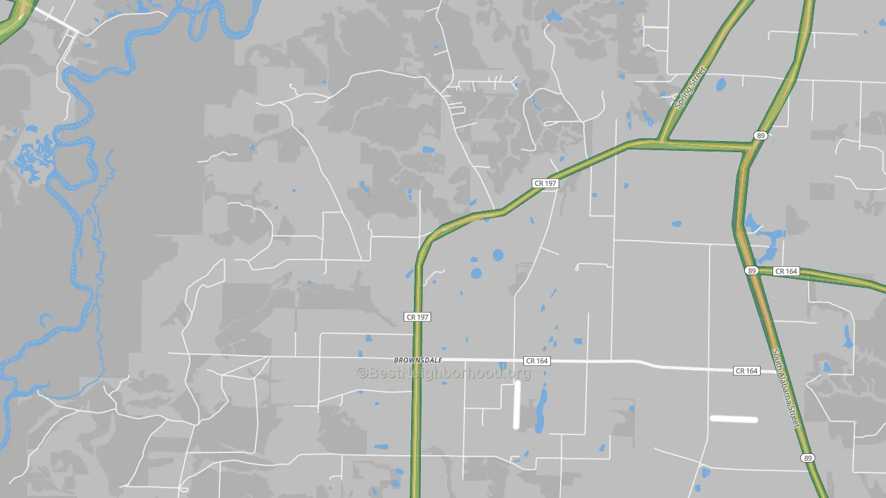 Brownsdale, FL Map of Noise Levels in Brownsdale