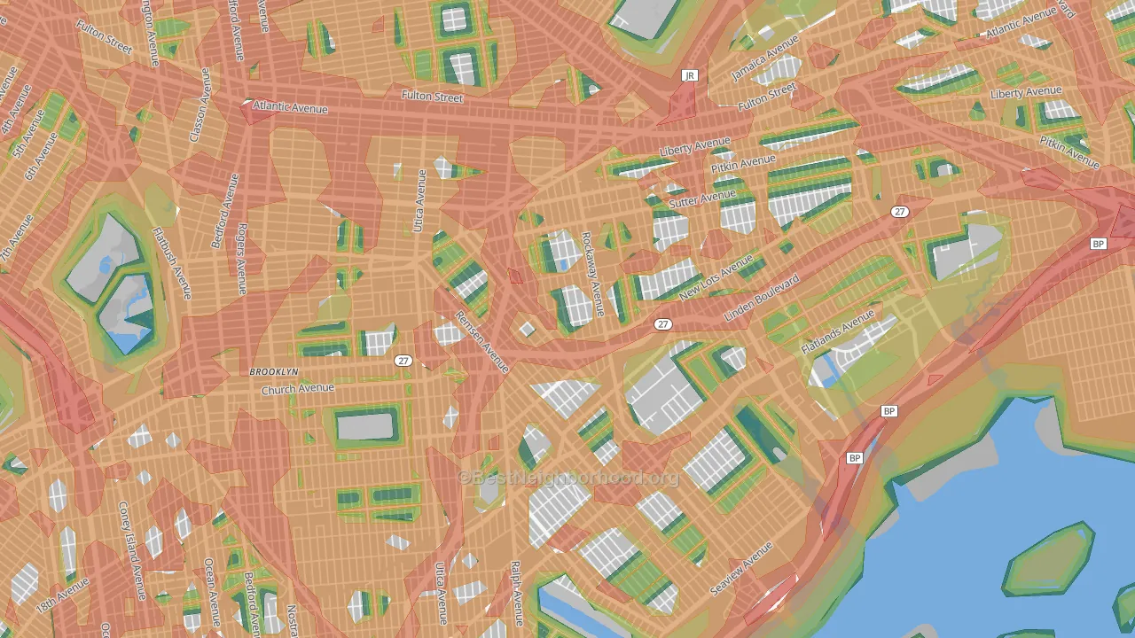 Brownsville, Brooklyn, NY Map of Noise Levels in Brownsville