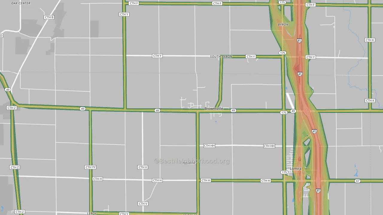 Brownsville, WI Map of Noise Levels in Brownsville