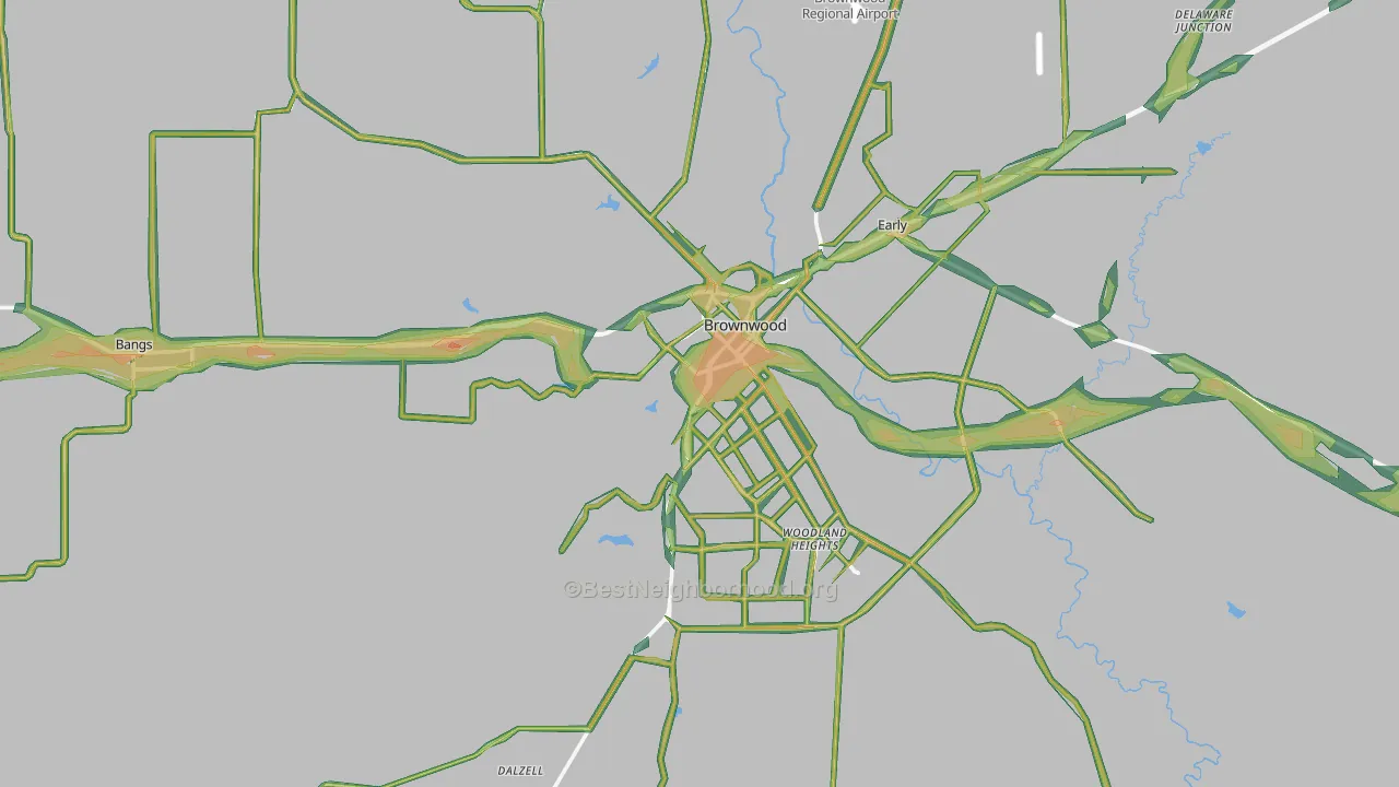 Brownwood, TX Map of Noise Levels in Brownwood