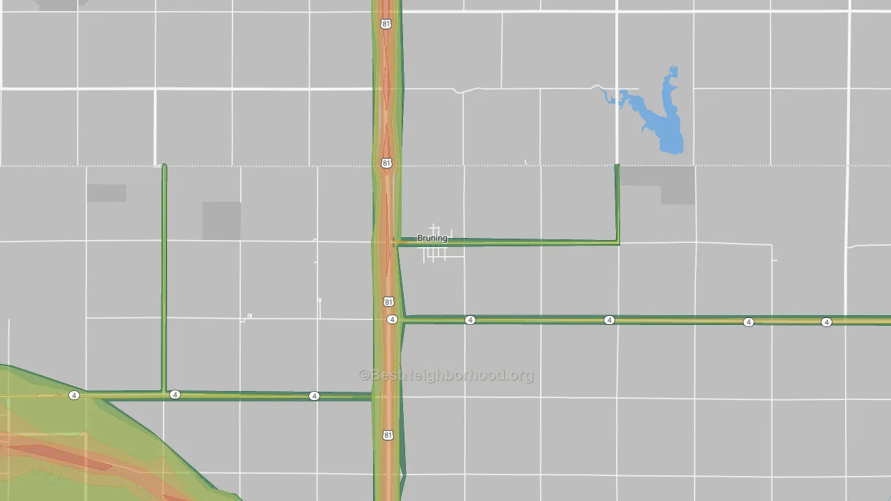 Bruning, NE Map of Noise Levels in Bruning