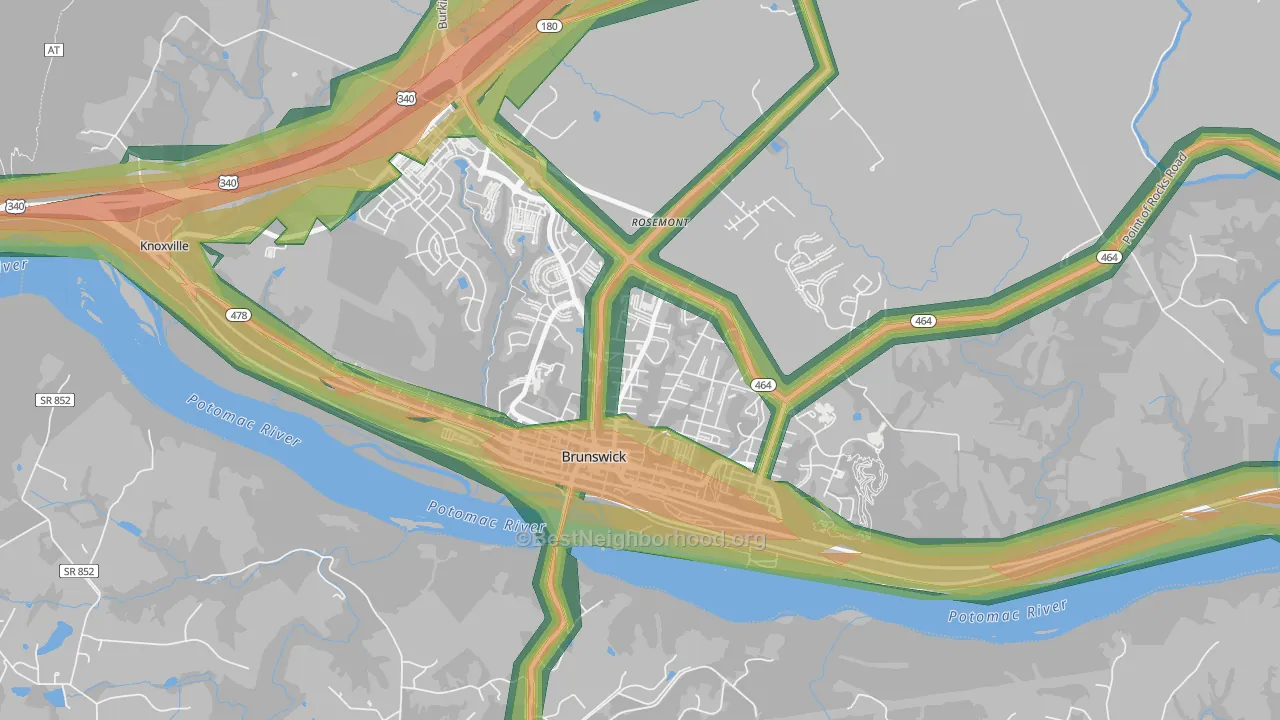 Brunswick, MD Map of Noise Levels in Brunswick