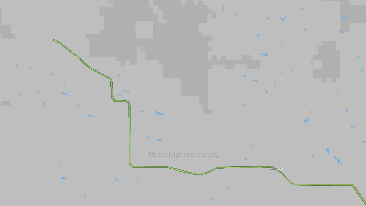 Brusett, MT Map of Noise Levels in Brusett