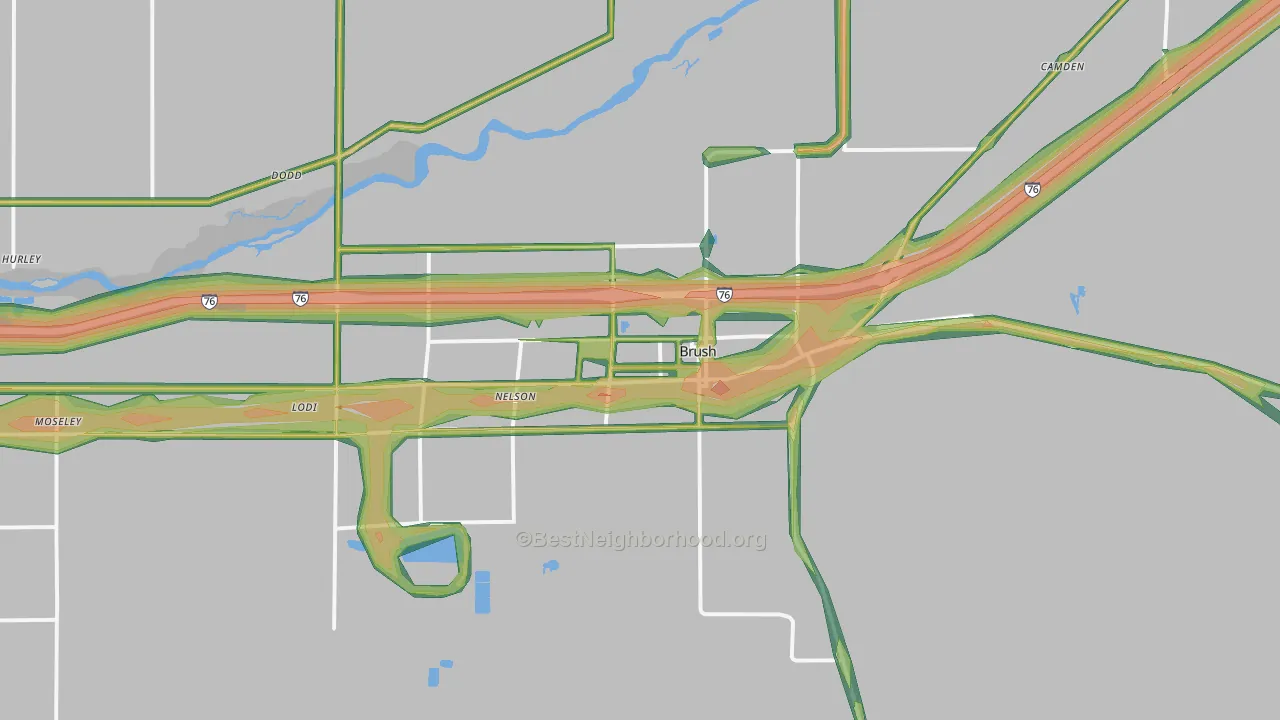 Brush, CO Map of Noise Levels in Brush