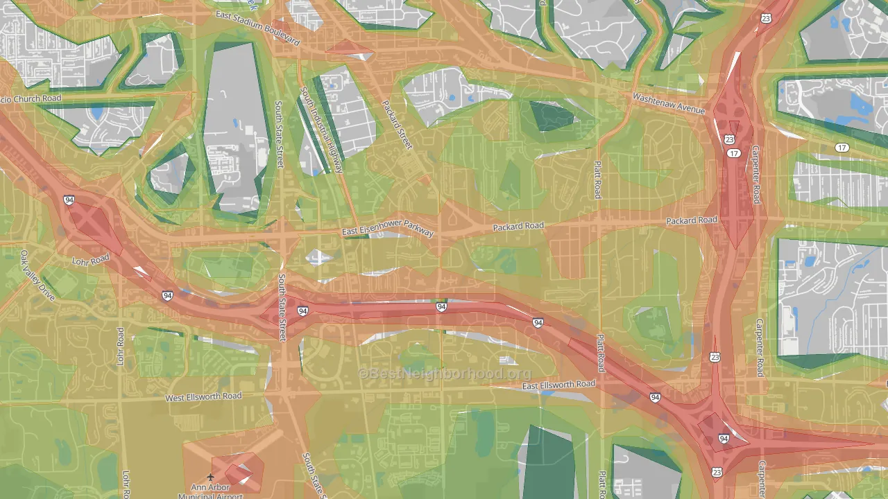 Bryant Pattengill East, Ann Arbor, MI Map of Noise Levels in Bryant Pattengill East