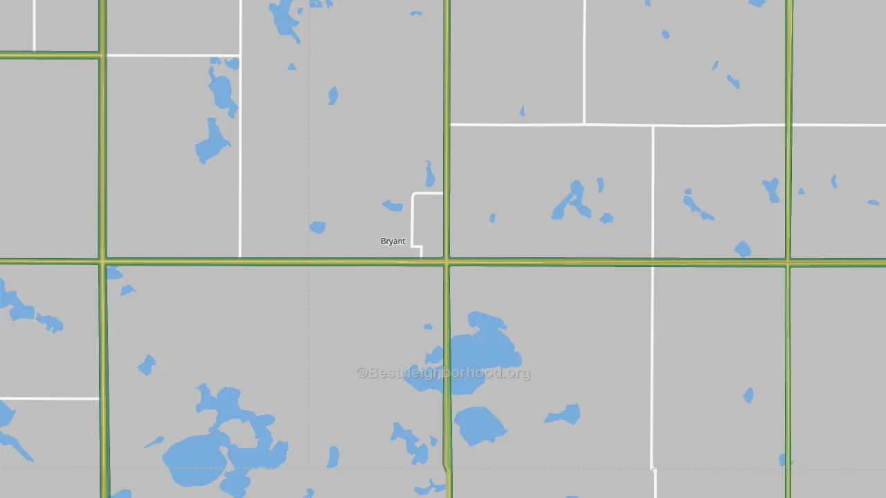 Bryant, SD Map of Noise Levels in Bryant