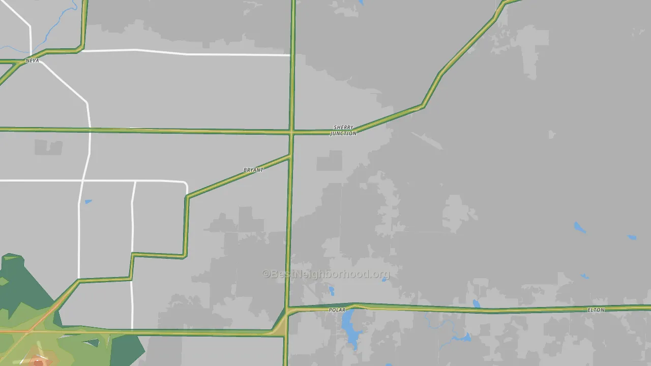 Bryant, WI Map of Noise Levels in Bryant