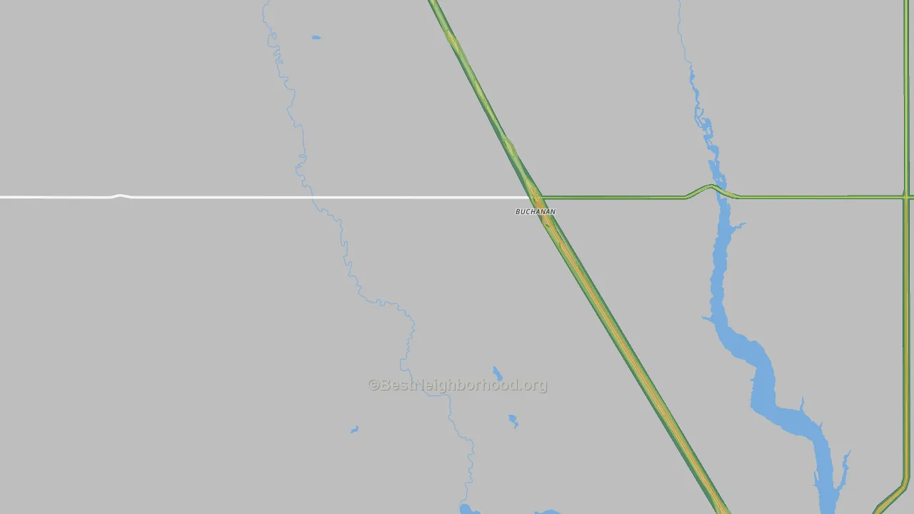 Buchanan, ND Map of Noise Levels in Buchanan