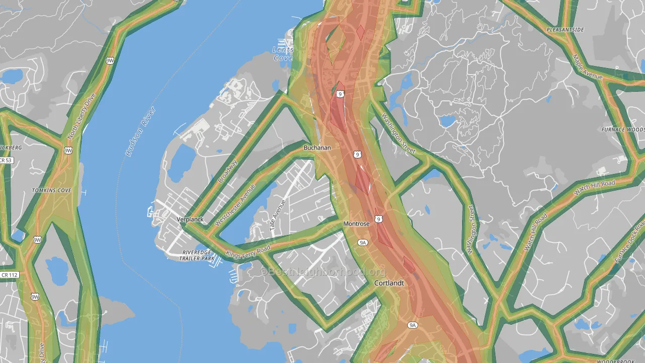 Buchanan, NY Map of Noise Levels in Buchanan