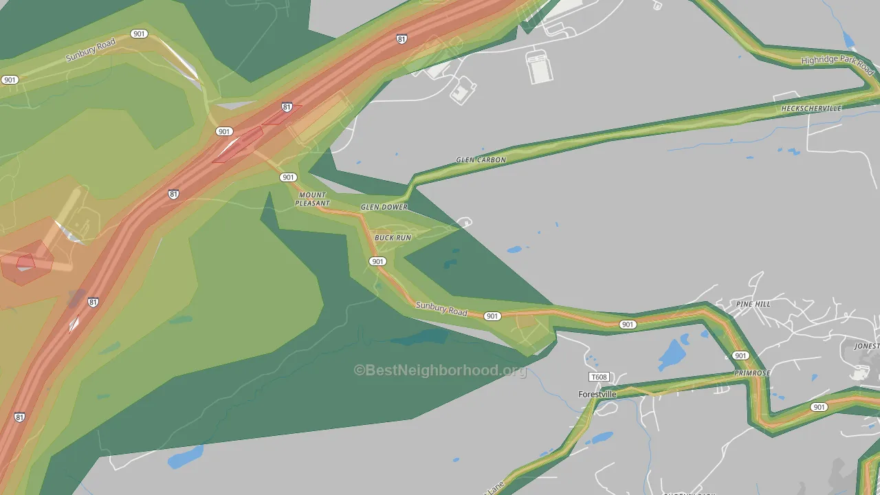 Buck Run, PA Map of Noise Levels in Buck Run