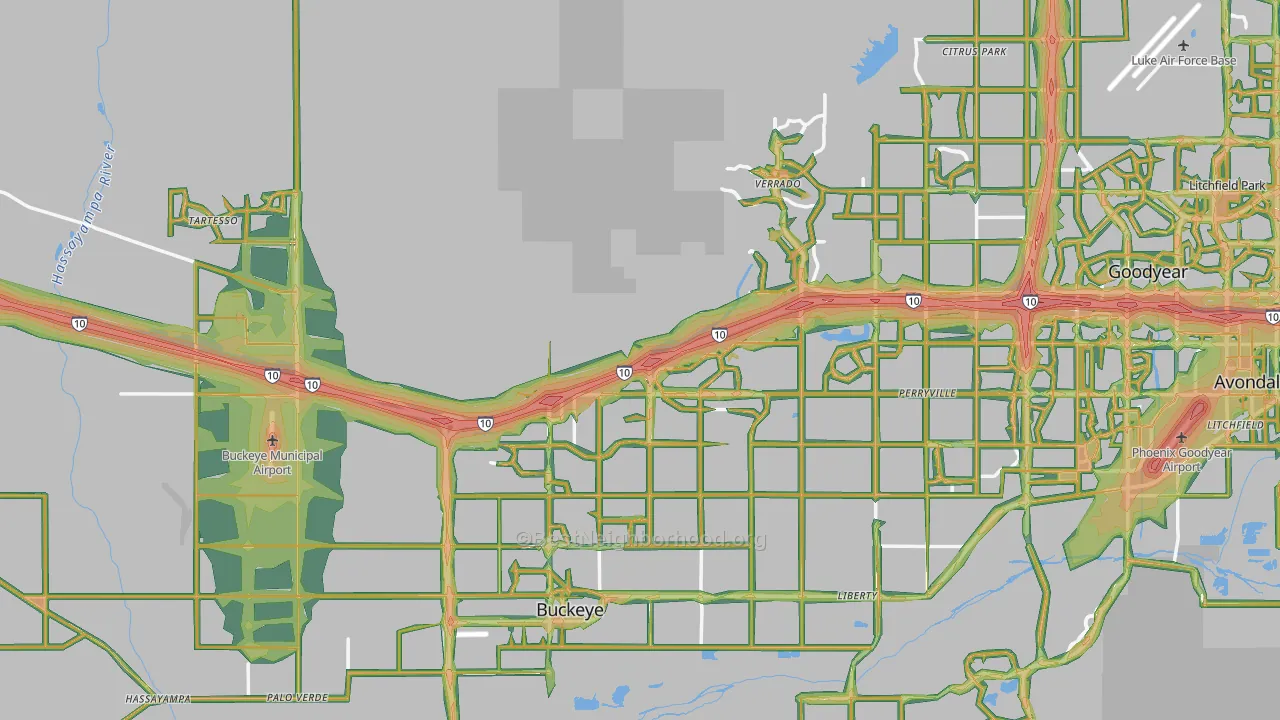 Buckeye, AZ Map of Noise Levels in Buckeye