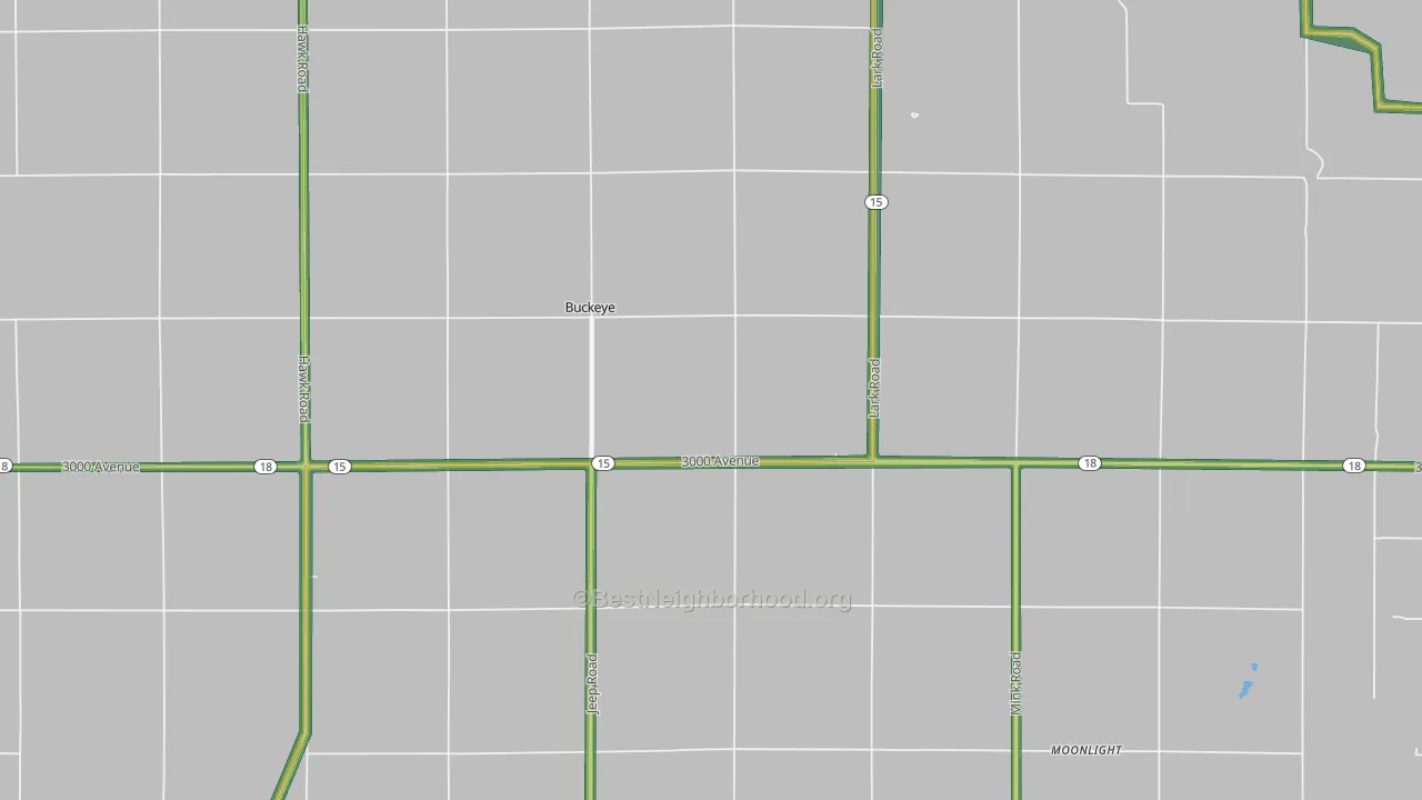 Buckeye, KS Map of Noise Levels in Buckeye