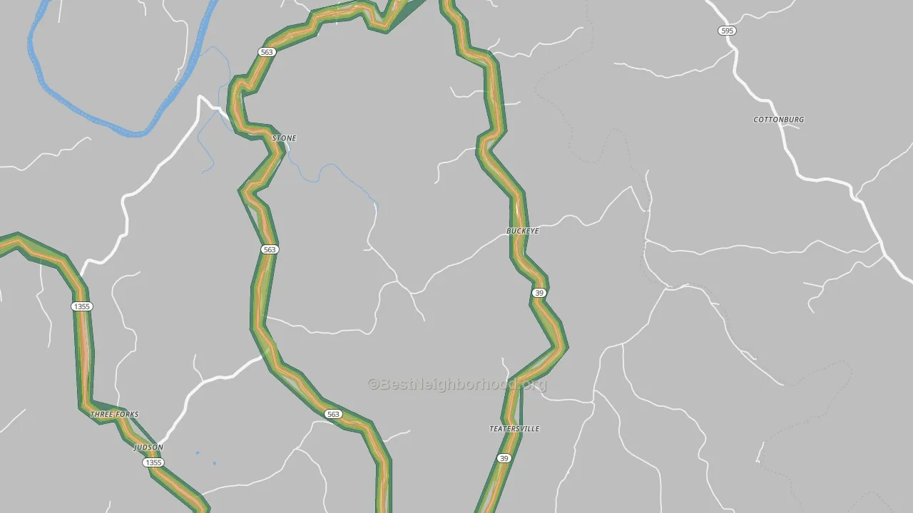 Buckeye, KY Map of Noise Levels in Buckeye