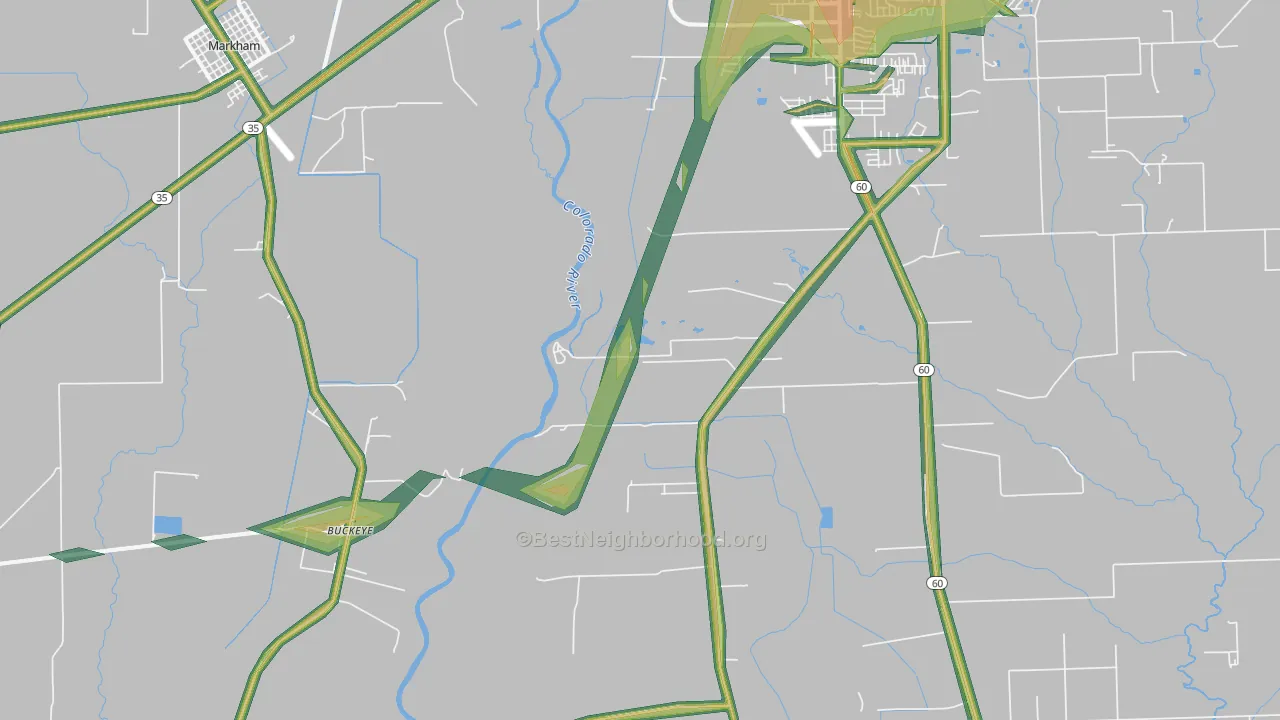 Buckeye, TX Map of Noise Levels in Buckeye