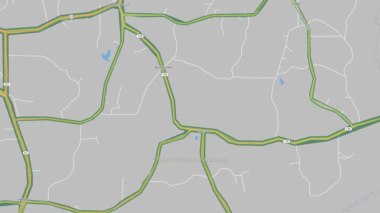 Buckhorn, AL Map of Noise Levels in Buckhorn