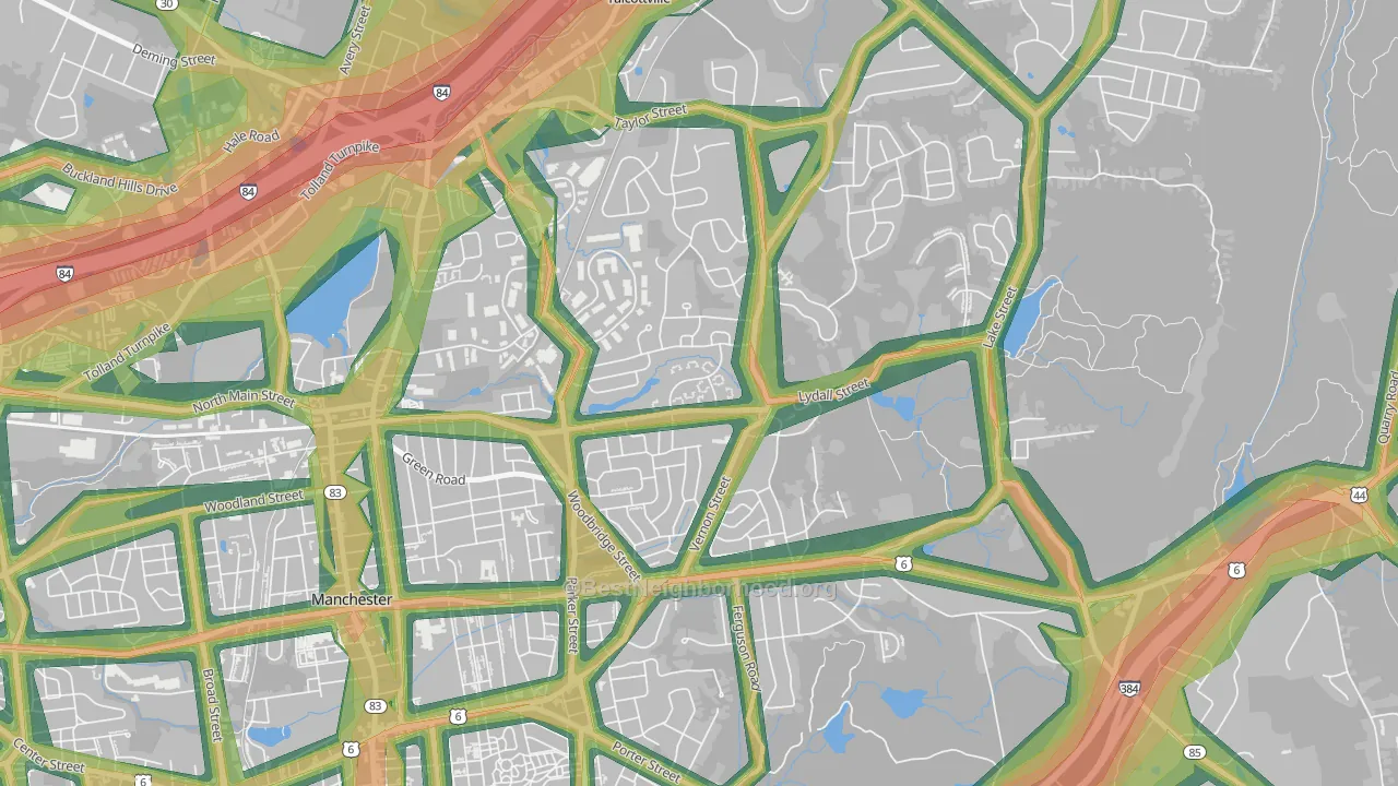 Buckley, Oakland, CT Map of Noise Levels in Buckley