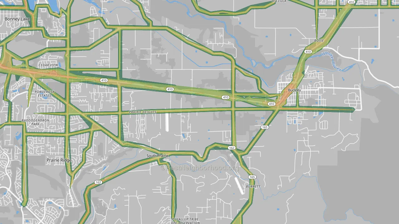 Buckley, WA Map of Noise Levels in Buckley