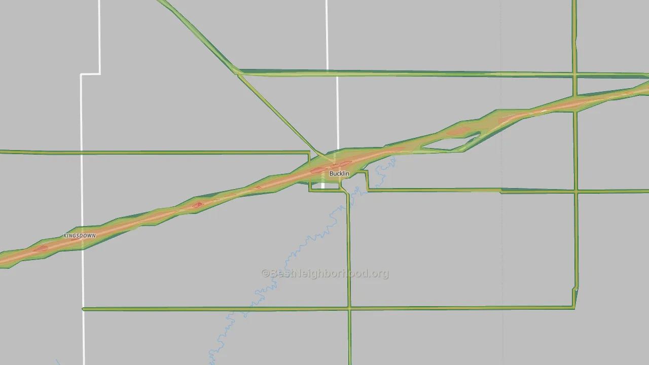 Bucklin, KS Map of Noise Levels in Bucklin