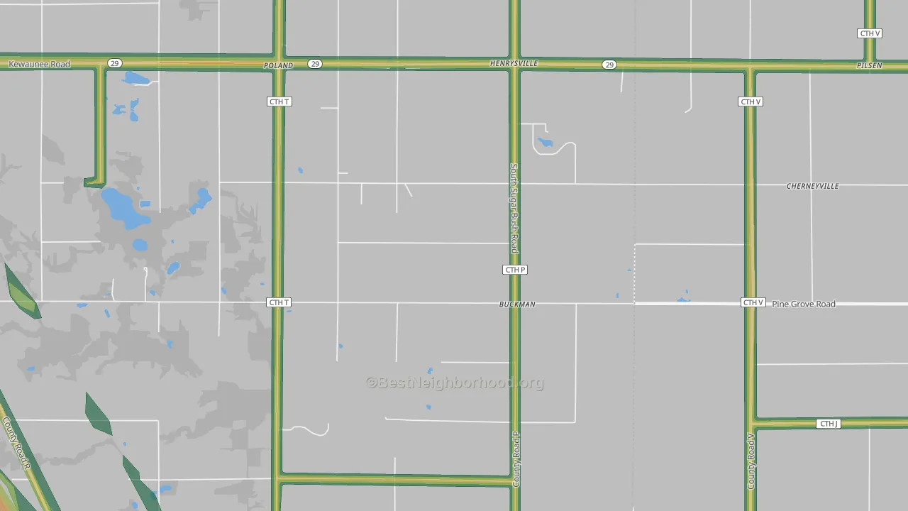 Buckman, WI Map of Noise Levels in Buckman