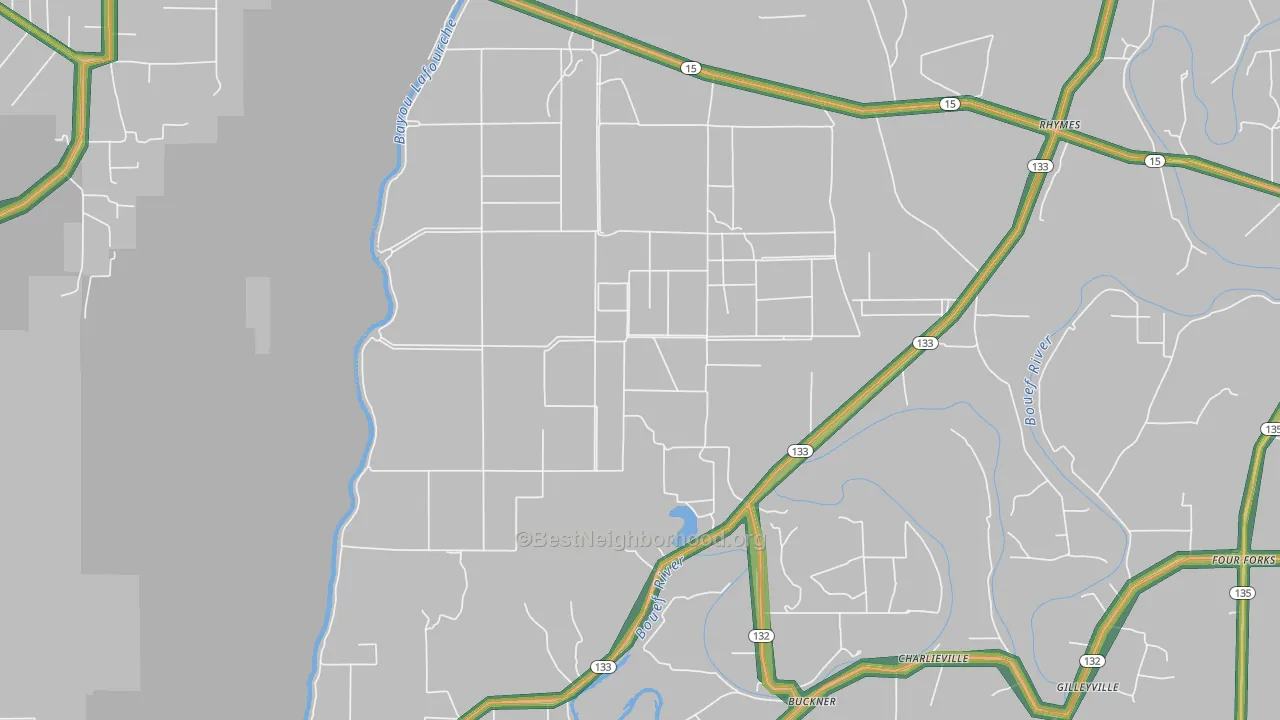 Buckner, LA Map of Noise Levels in Buckner