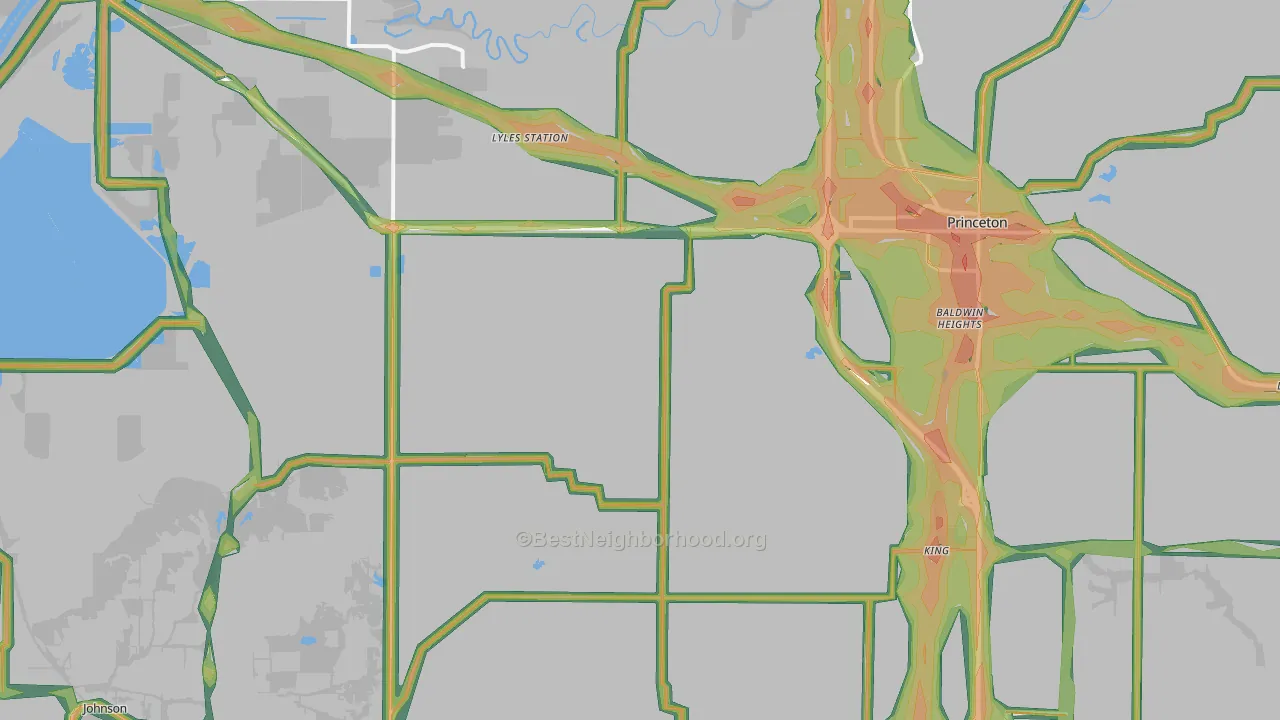 Buckskin, IN Map of Noise Levels in Buckskin