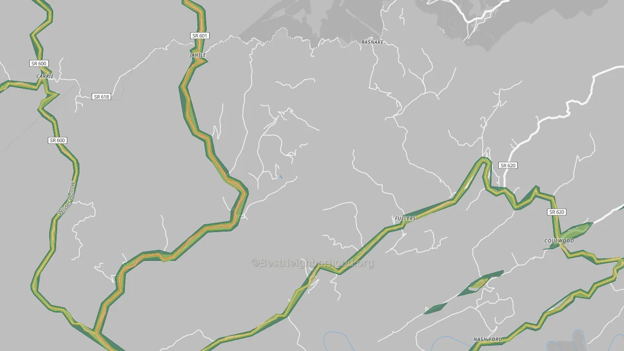 Bucu, VA Map of Noise Levels in Bucu