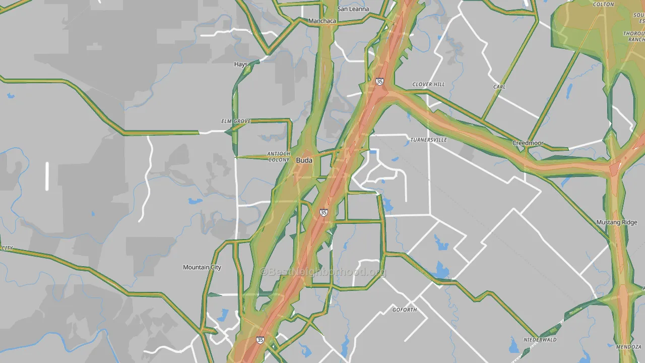 Buda, TX Map of Noise Levels in Buda