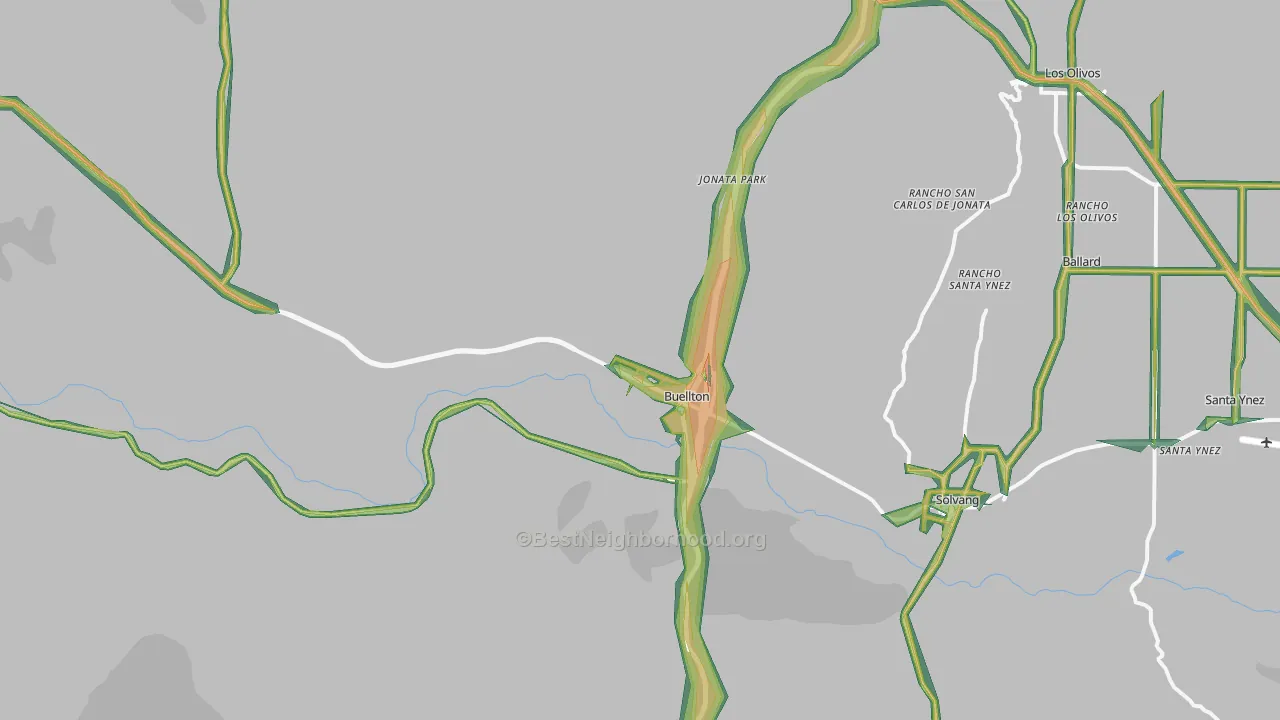 Buellton, CA Map of Noise Levels in Buellton