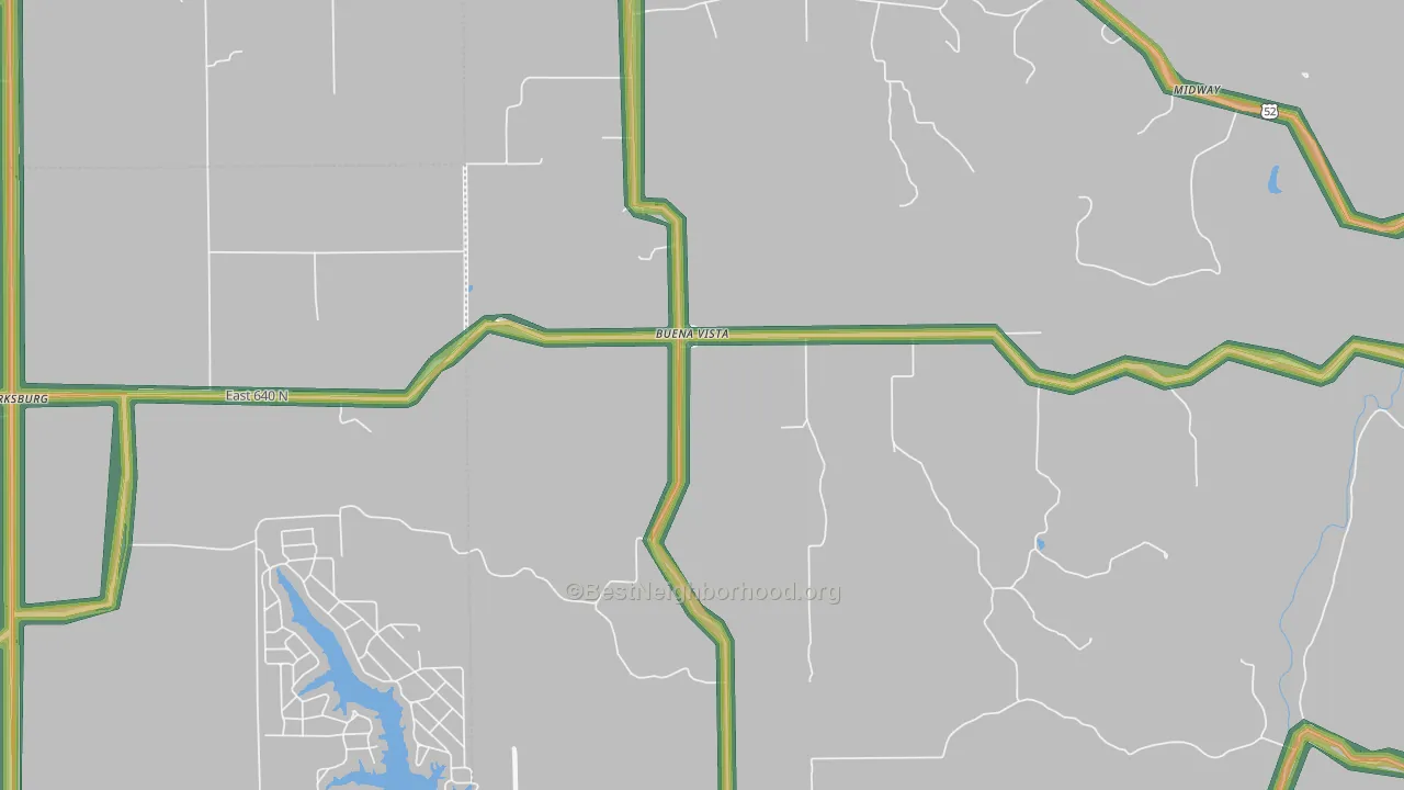 Buena Vista, IN Map of Noise Levels in Buena Vista