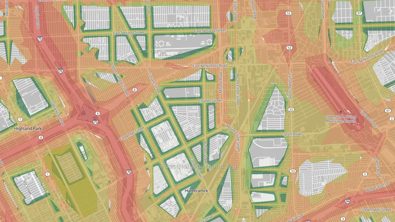 Buffalo Charles, Detroit, MI Map of Noise Levels in Buffalo Charles