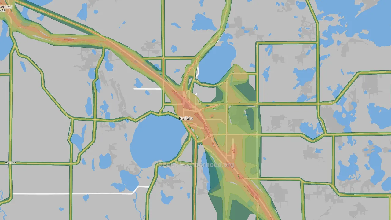 Buffalo, MN Map of Noise Levels in Buffalo