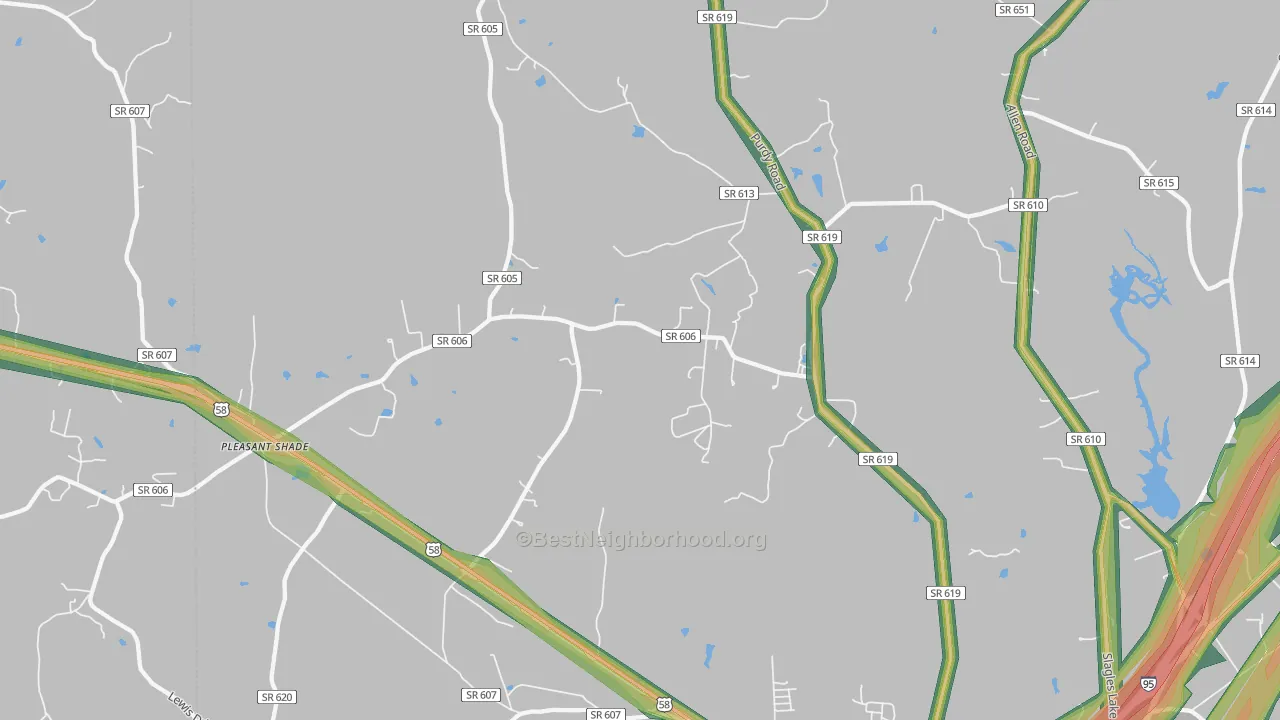 Bufford Crossroads, VA Map of Noise Levels in Bufford Crossroads