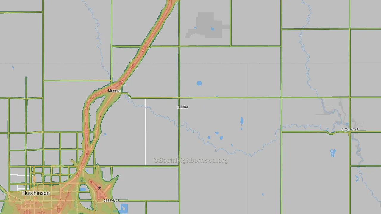 Buhler, KS Map of Noise Levels in Buhler