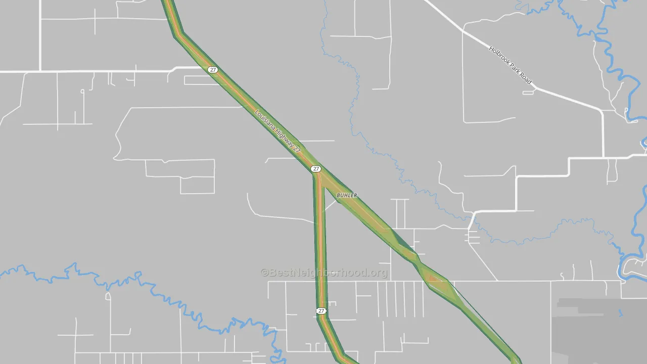 Buhler, LA Map of Noise Levels in Buhler