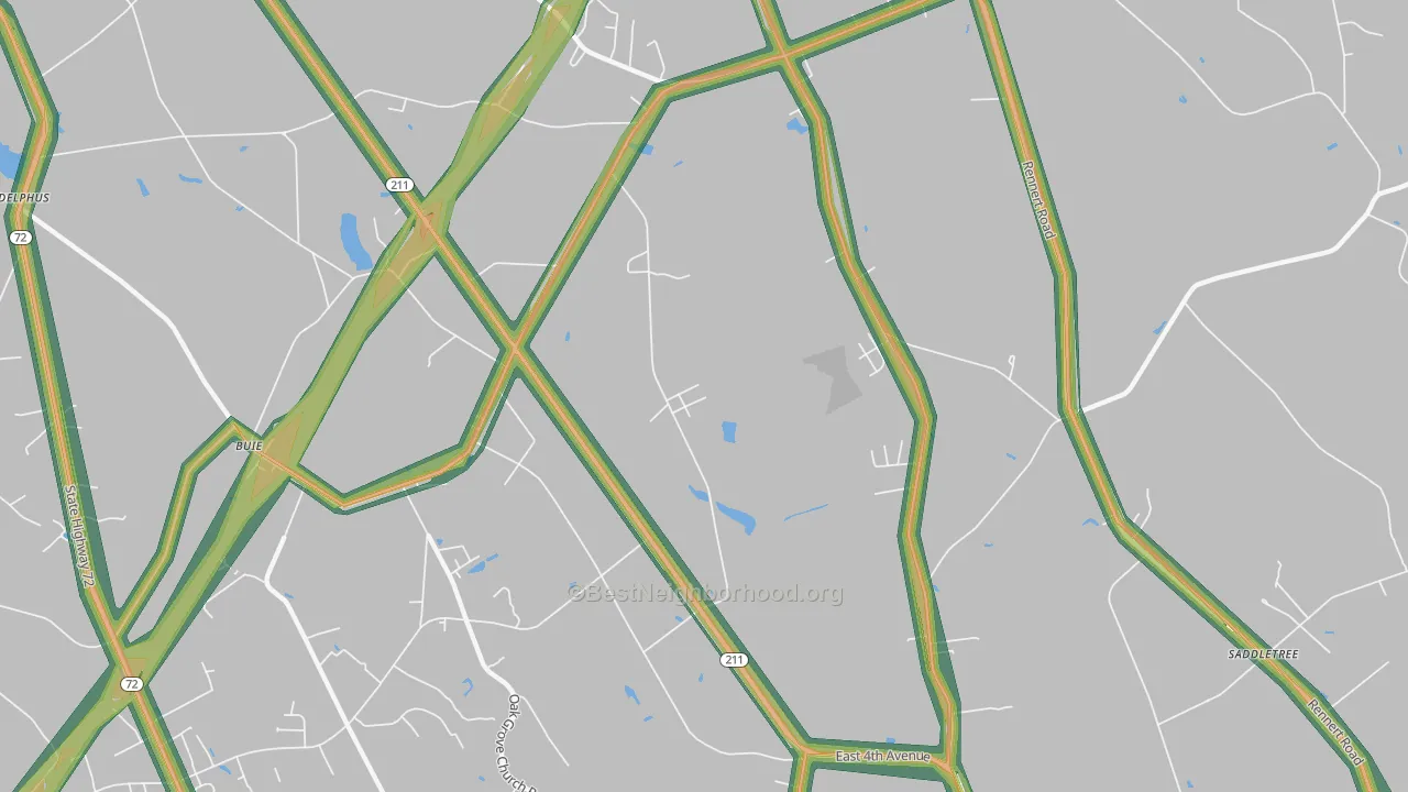 Buie, NC Map of Noise Levels in Buie