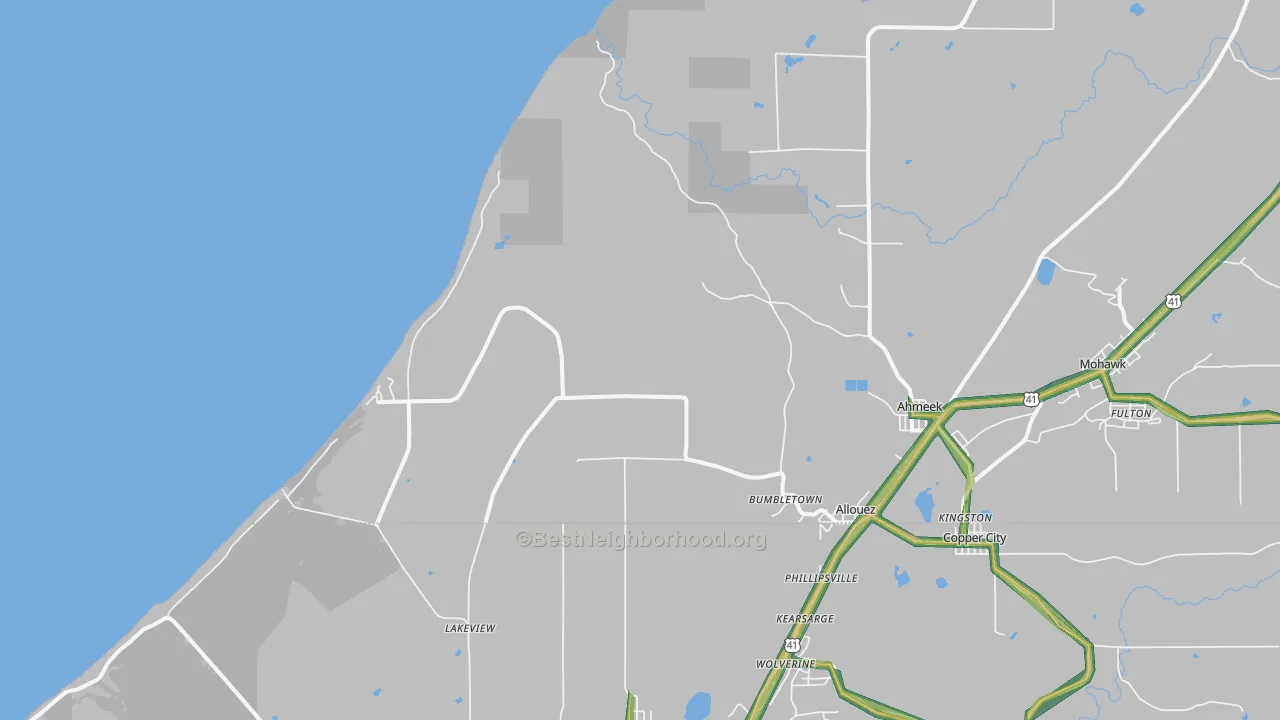 Bumbletown, MI Map of Noise Levels in Bumbletown