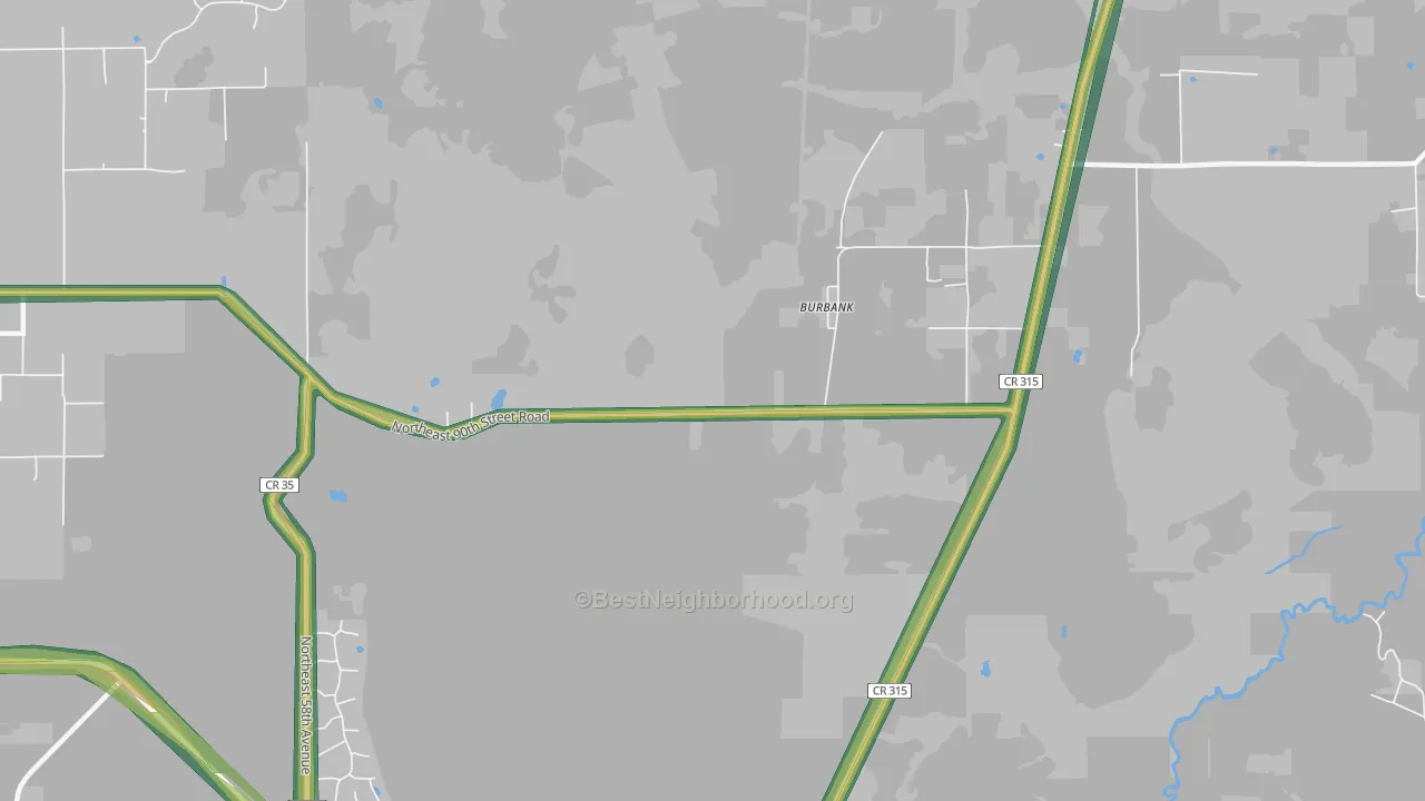 Burbank, FL Map of Noise Levels in Burbank