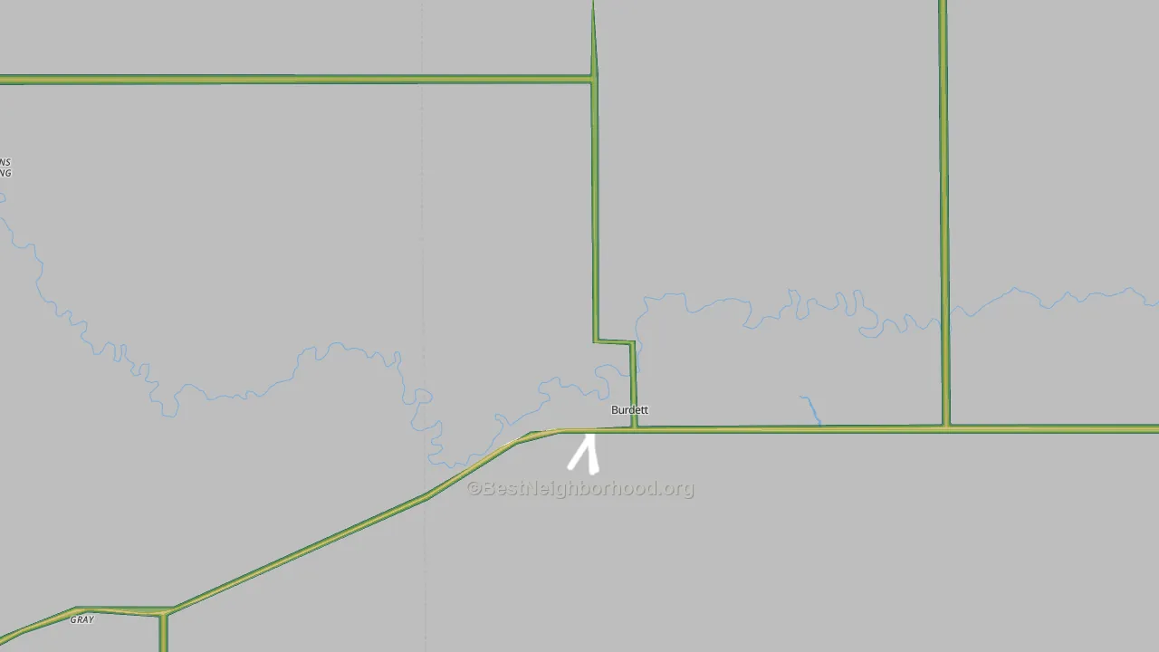 Burdett, KS Map of Noise Levels in Burdett