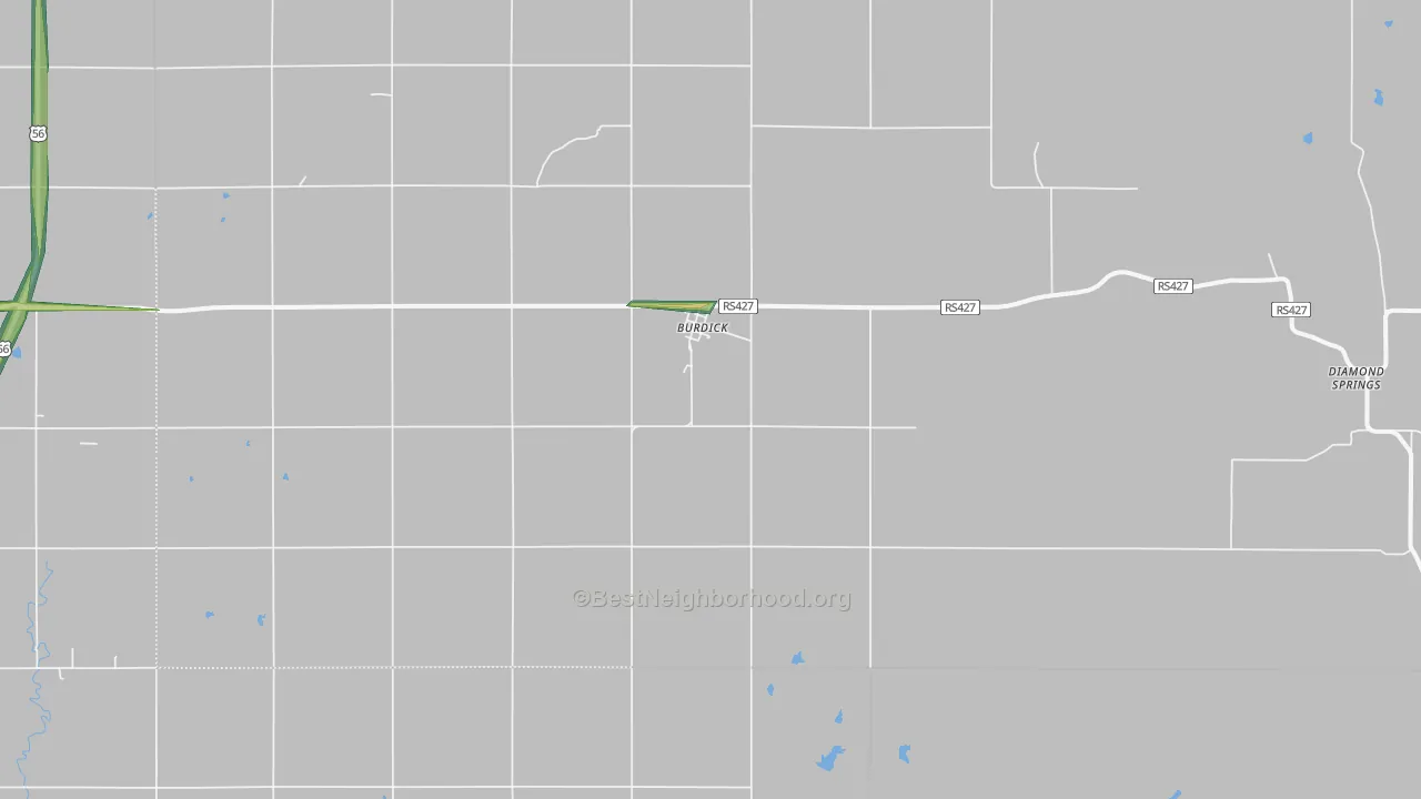 Burdick, KS Map of Noise Levels in Burdick