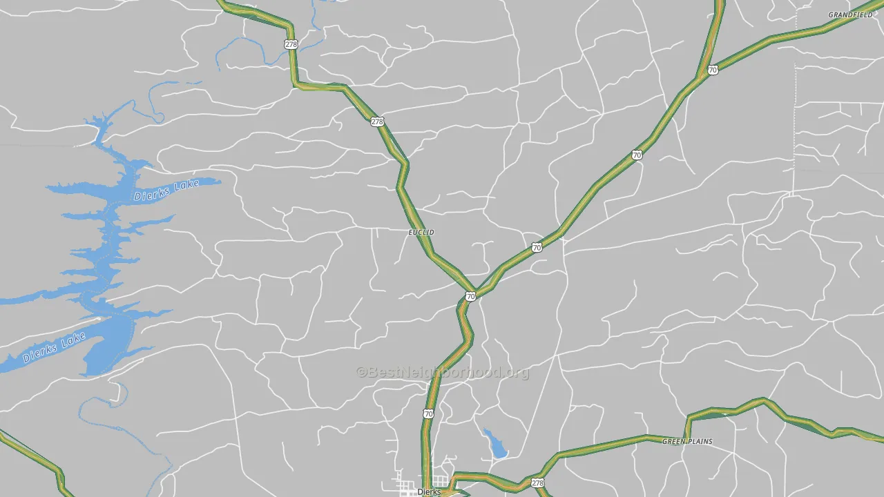 Burg, AR Map of Noise Levels in Burg