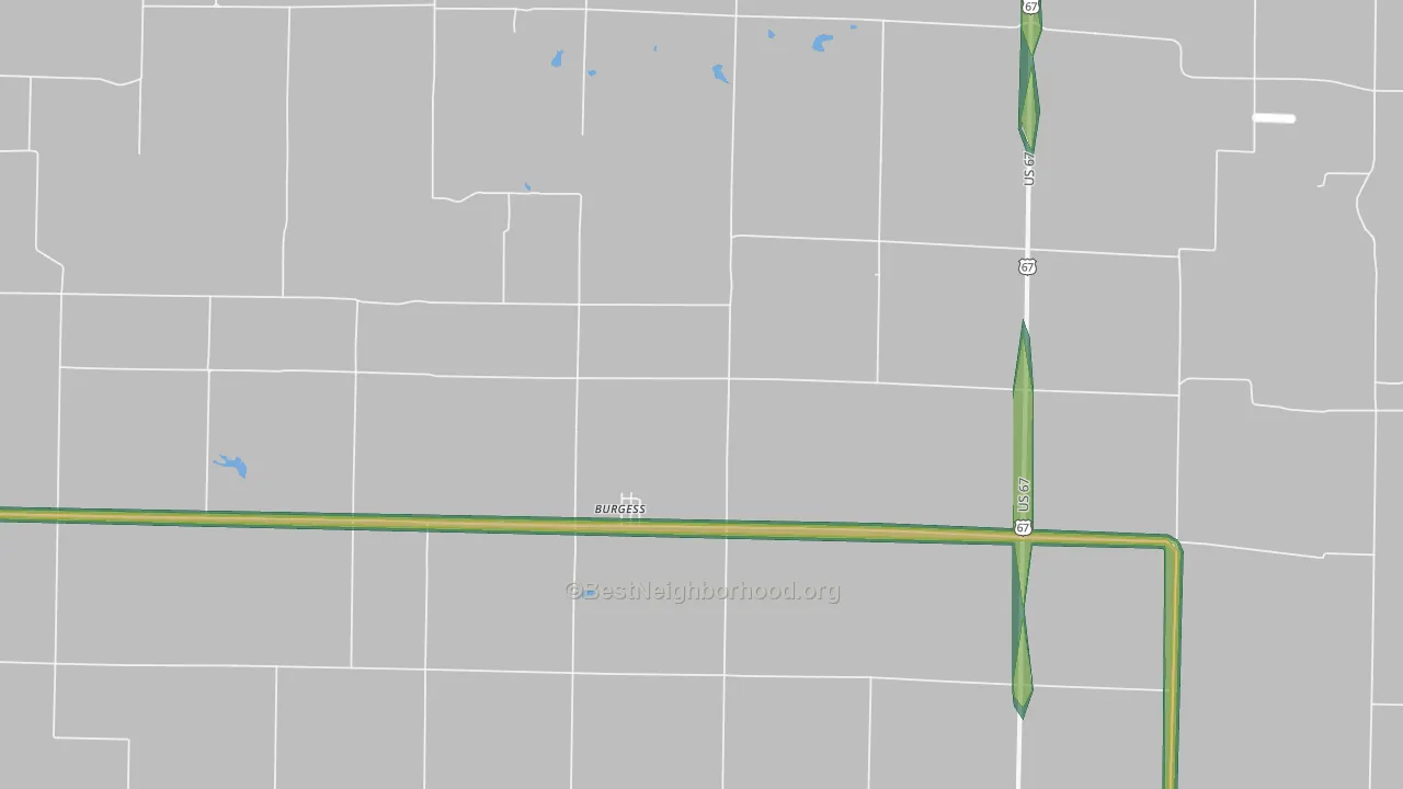 Burgess, IL Map of Noise Levels in Burgess