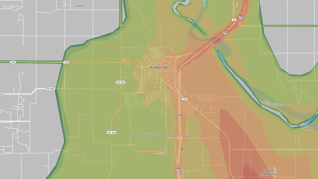 Burkburnett, TX Map of Noise Levels in Burkburnett