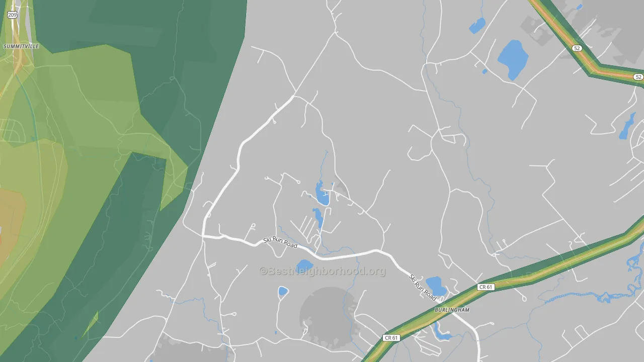 Burlingham, NY Map of Noise Levels in Burlingham