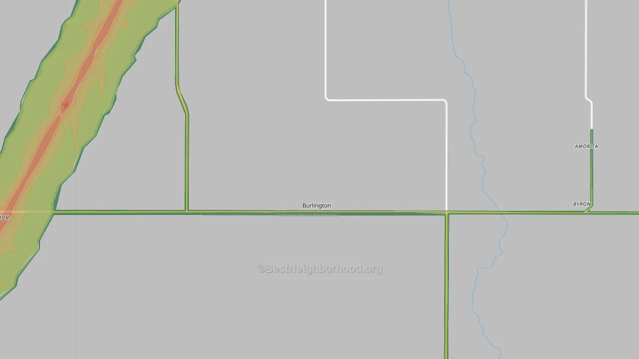 Burlington, OK Map of Noise Levels in Burlington