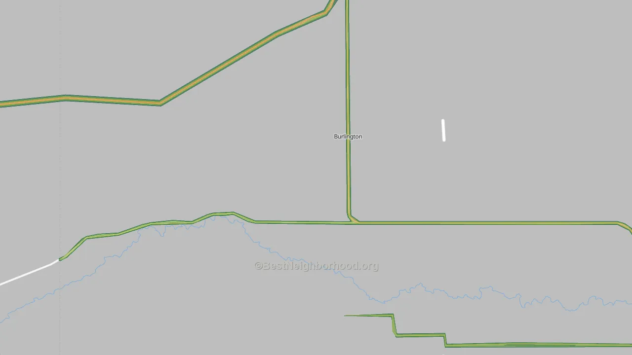 Burlington, WY Map of Noise Levels in Burlington