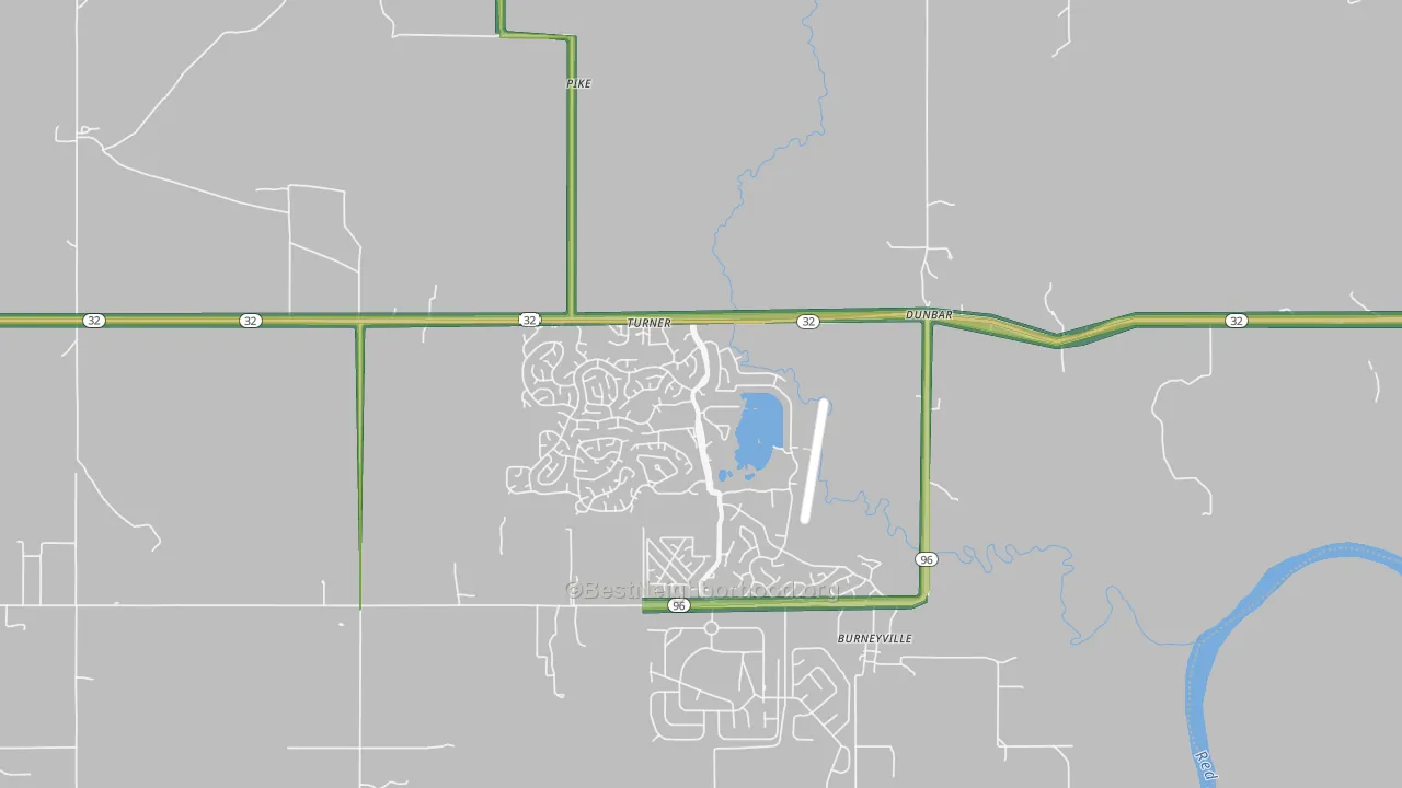 Burneyville, OK Map of Noise Levels in Burneyville