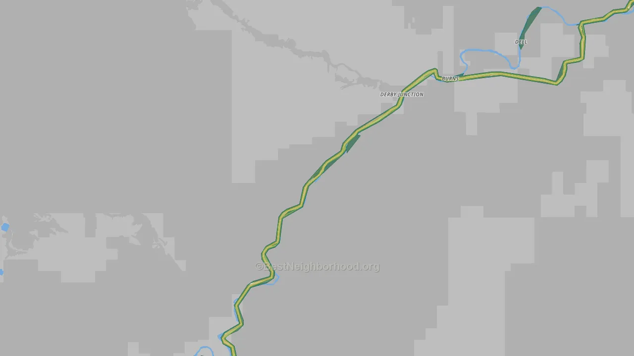 Burns, CO Map of Noise Levels in Burns