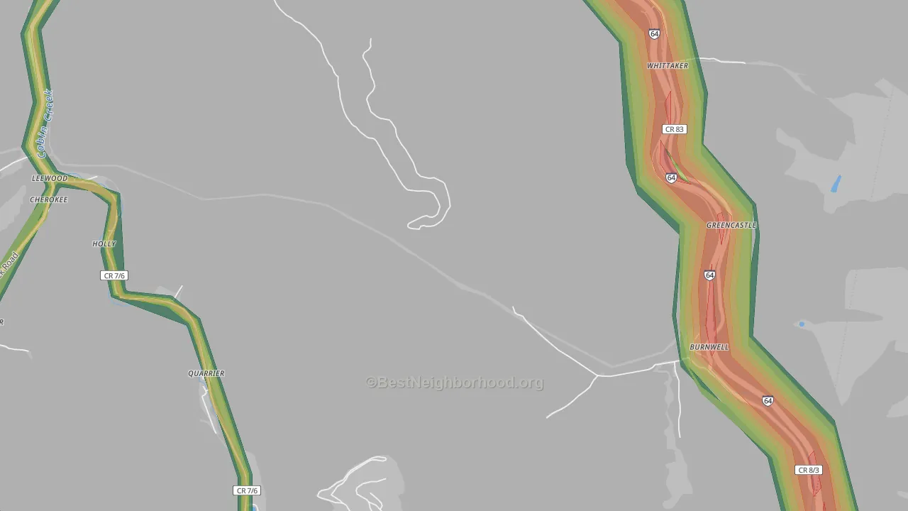 Burnwell, WV Map of Noise Levels in Burnwell