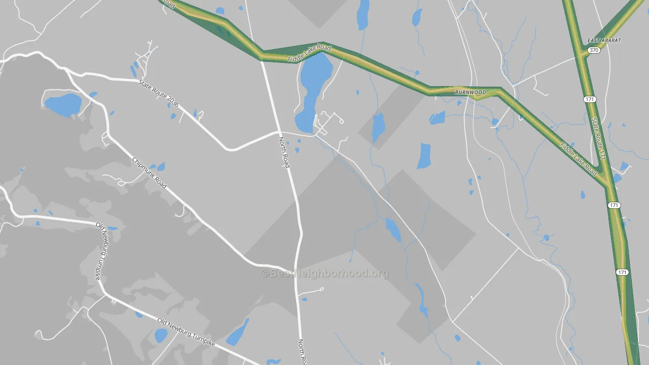 Burnwood, PA Map of Noise Levels in Burnwood